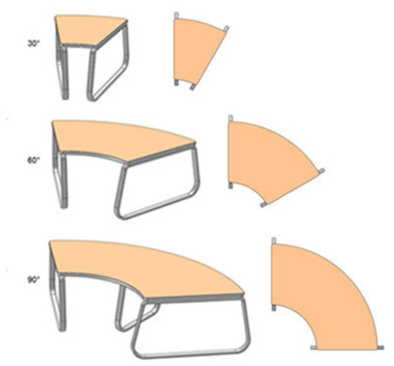 Motiv modular table angle options