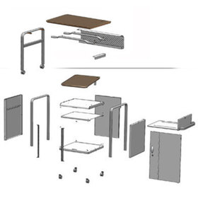 SolidWorks exploded view of the Explore presentation stand