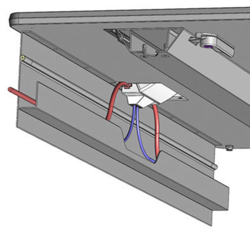 Bretford Manufacturing, Inc.: RHOMBII® Training Table CAD detail view showing the Rhombii cable management solution