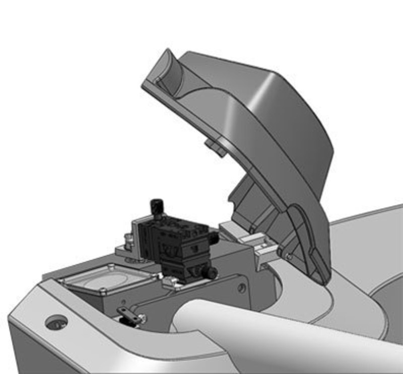 LECO Corporation: Citius LC-HRT High Resolution TOFMS Citius LC-HRT High Resolution TOFMS detail view of a protective shroud concept open