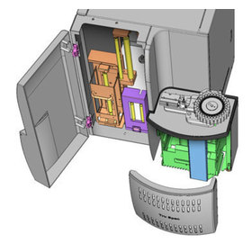 Overhead SolidWorks view showing access panel and door