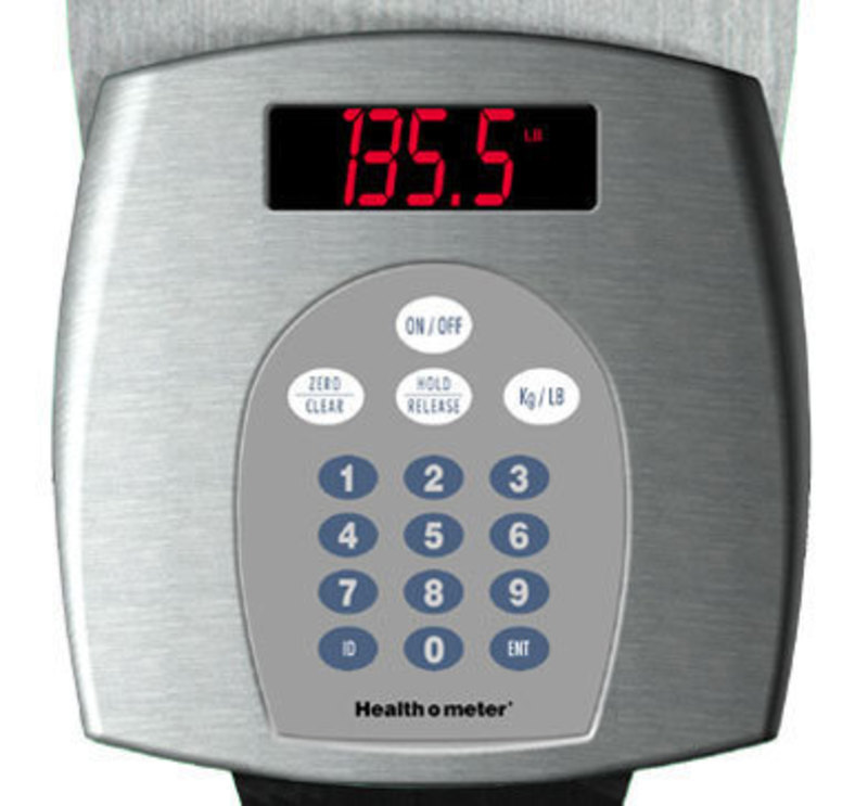 Health o meter® Professional: ProPlus® Portable Wheelchair Scale Digital readout and control panel rendering of the ProPlus Wheelchair Scale