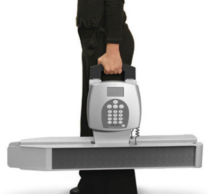 Health o meter® Professional: ProPlus® Portable Wheelchair Scale The entire ProPlus Wheelchair scale system folded up and being carried