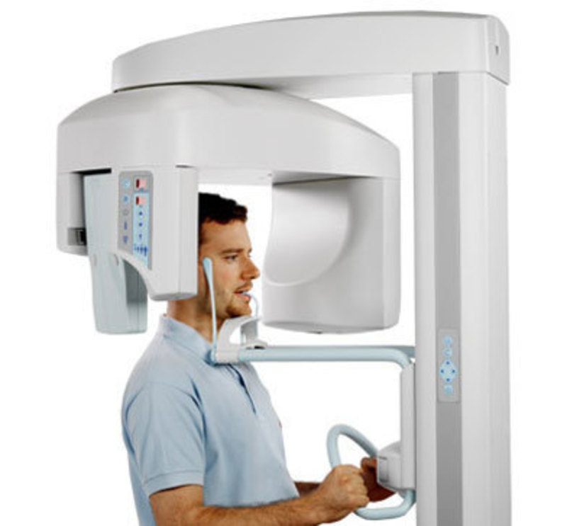 Gendex Dental Systems (KaVo): Orthoralix® 8500 Panoramic X-Ray Unit Final production version image showing an individual getting an x-ray captured