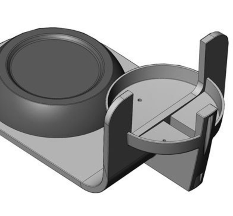 Close up CAD view of the stainless steel base for the stx thermal home brewer