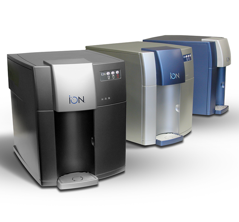 Natural Choice Design Team: : Ion® Drinking Water Appliance Three quarters front view showing three different color variations