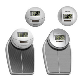 Concept renderings for the Digital Big Foot Scale, showing two variations of foot pad and indicator screen